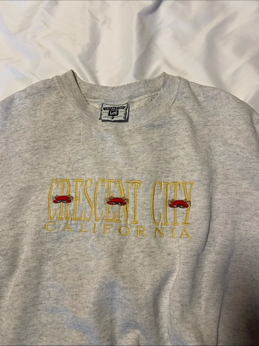 Vintage Lee Light Gray Crewneck Crescent City